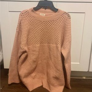 Knit light pink sweater